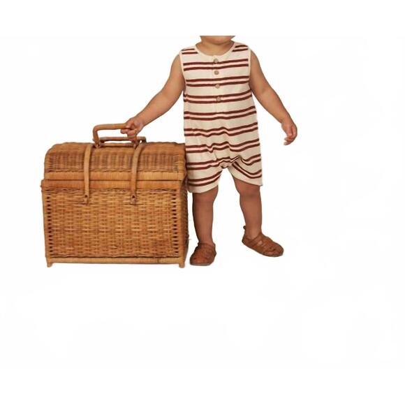 RYLEE + CRU Other - NEW RYLEE + CRU kid's davis stripe romper in red